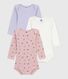 Set di body a maniche lunghe in cotone con stampa a fiori neonato