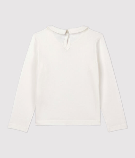 T-shirt bambina a maniche lunghe in cotone bianco MARSHMALLOW