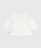Blusa a maniche lunghe in cotone tinta unita neonato bianco MARSHMALLOW