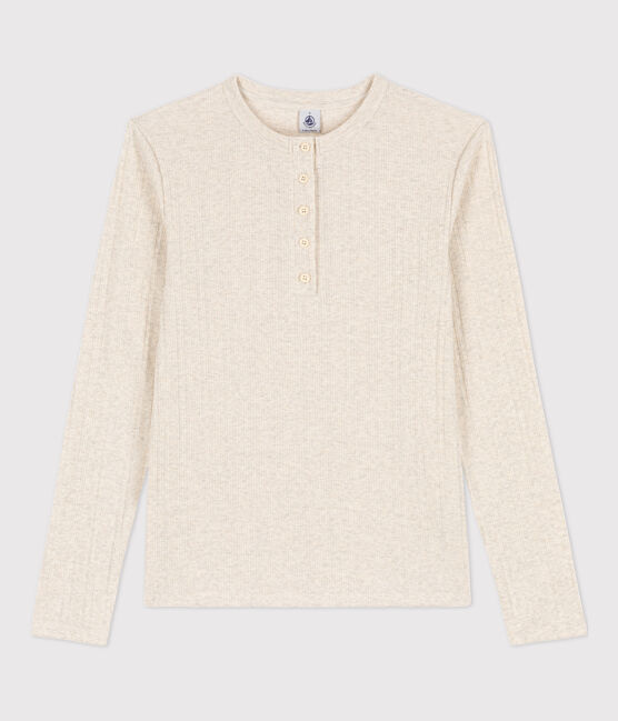 T-shirt scollo serafino donna beige MONTELIMAR CHINE