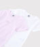 Confezione da 2 t-shirt manica corta millerighe rosa bambina in cotone biologico variante 1