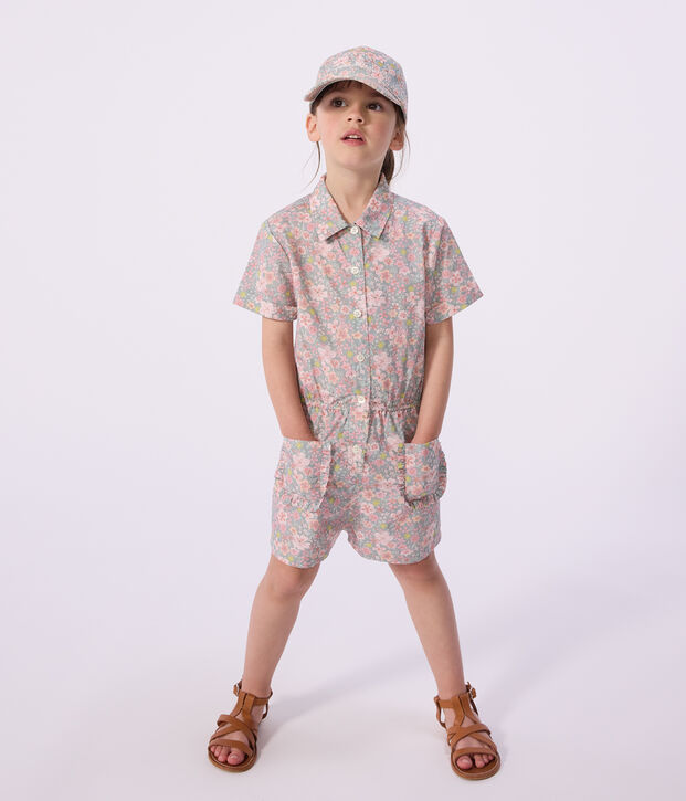 Tutina corta in cotone bambino blu/multicolore