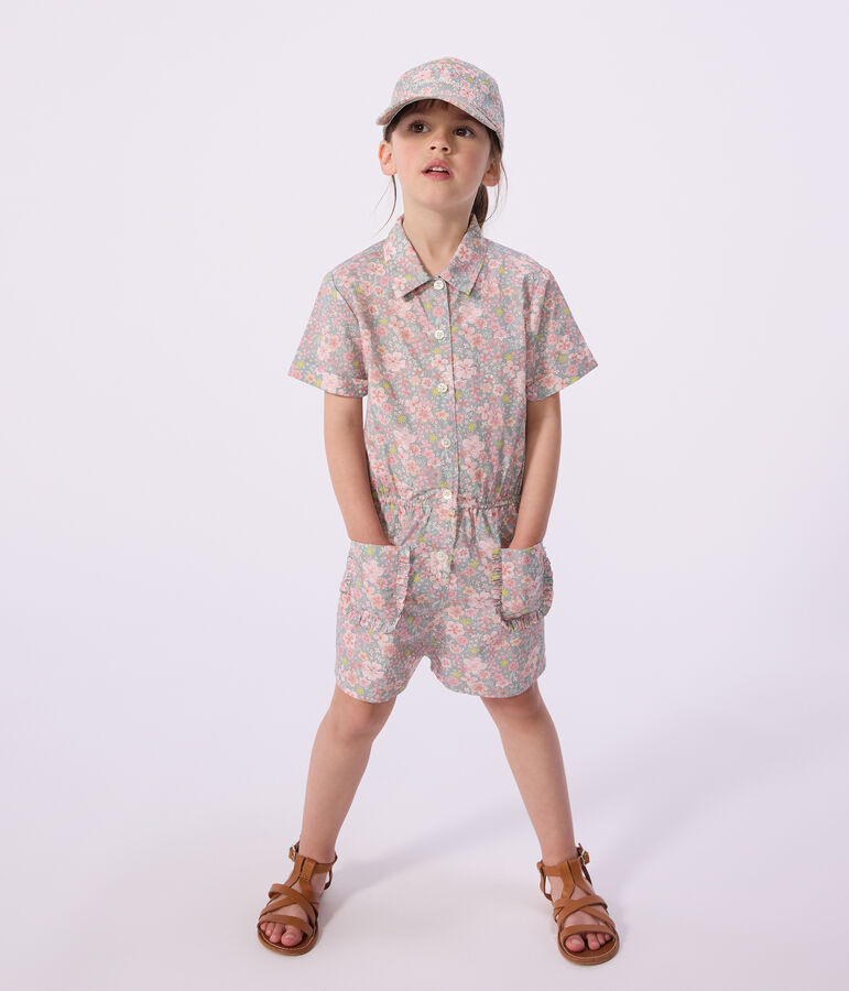 Tutina corta in cotone bambino blu/multicolore