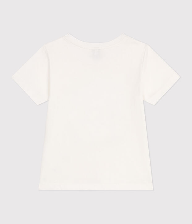 T-shirt a maniche corte in cotone con stampa bambino unisex bianco