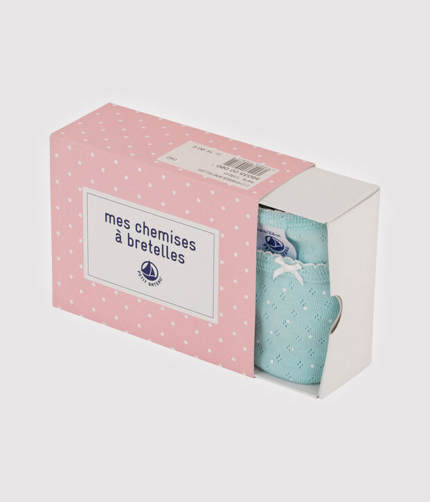 Confezione da 2 canottiere con spalline trou-trou bambina multicolore