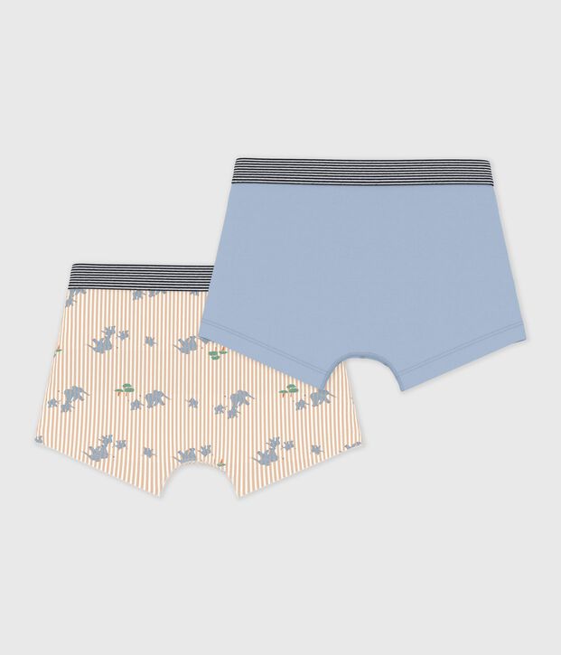Set di boxer in cotone con stampa di elefanti bambino multicolore