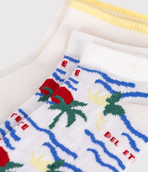 2 paia di calzini in cotone con palme stampate bambino multicolore