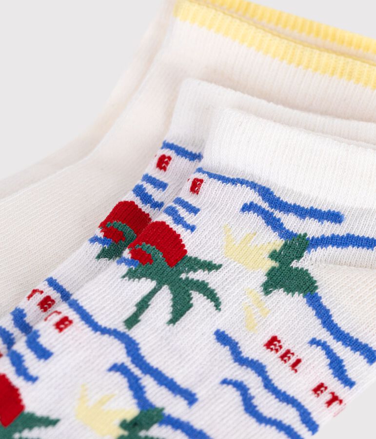 2 paia di calzini in cotone con palme stampate bambino multicolore