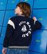 Giacca stile teddy bambino in cotone tinta unita