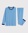 Pigiama millerighe unisex a costine blu RUISSEAU/bianco MARSHMALLOW