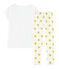 Pigiama ragazza a costine bianco MARSHMALLOW/giallo BLE