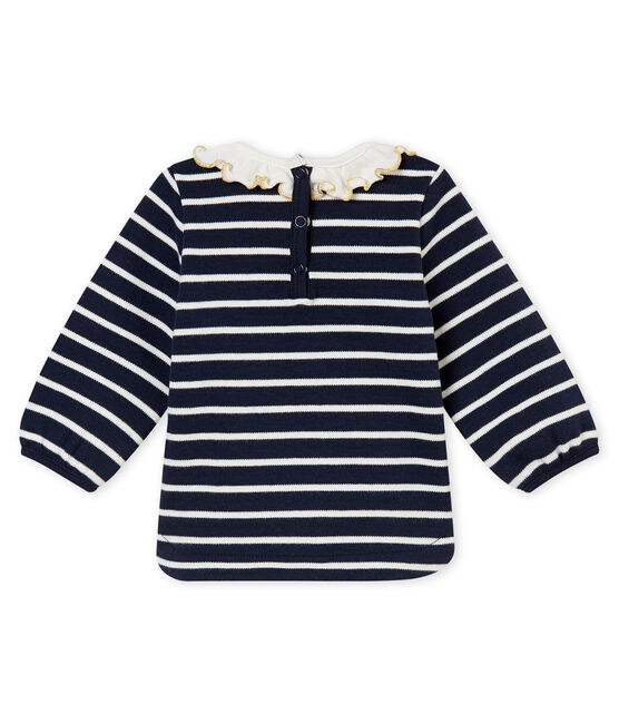 Marinière per bebé femmina blu SMOKING/bianco MARSHMALLOW