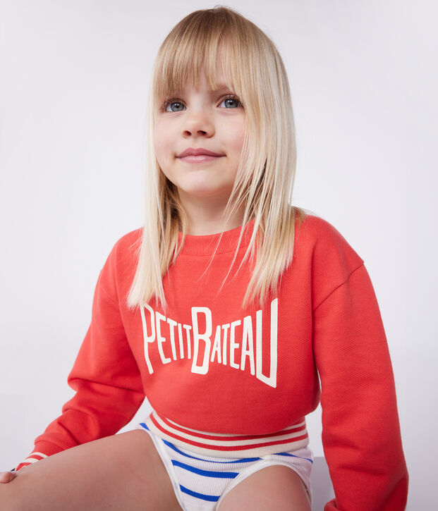 Felpa in cotone stampato bambino unisex rosso