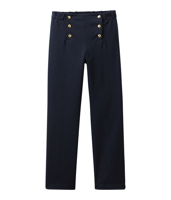 Pantalone a ponte bambina blu SMOKING