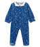 Tutina bebé femmina in ciniglia blu MAJOR/bianco MARSHMALLOW