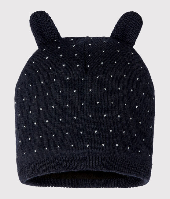 Cappellino bebè unisex foderato in pile blu SMOKING/bianco MARSHMALLOW