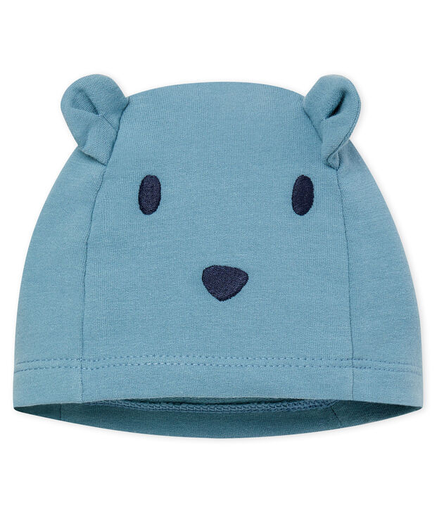 Cuffietta beb&egrave; unisex in molleton elastam blu