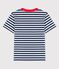 T-shirt a maniche corte in cotone bambino blu MEDIEVAL/bianco MARSHMALLOW