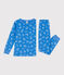 Pigiama a maniche lunghe in cotone con furgoni stampati bambino blu BRASIER/grigio MARSHMALLOW