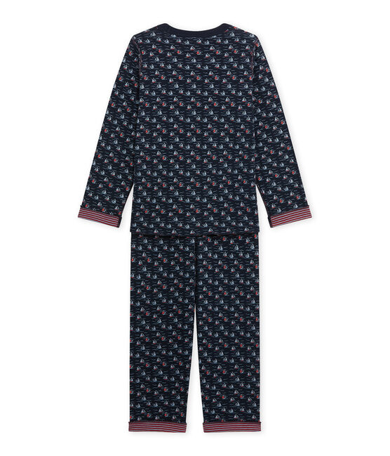 Pigiama per bambino double-face blu SMOKING/bianco MULTICO