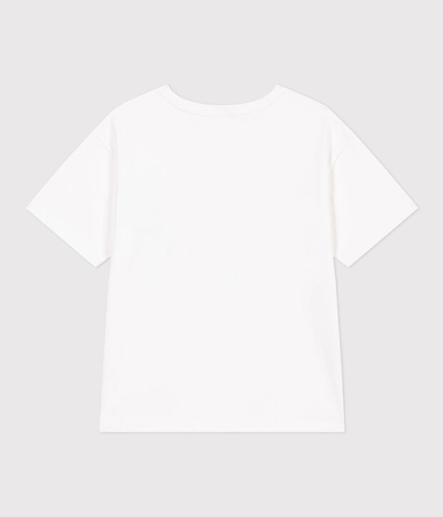 T-shirt a maniche corte in cotone bambina bianco/multicolore