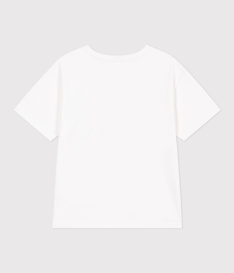 T-shirt a maniche corte in cotone bambina bianco MARSHMALLOW/bianco MULTICO