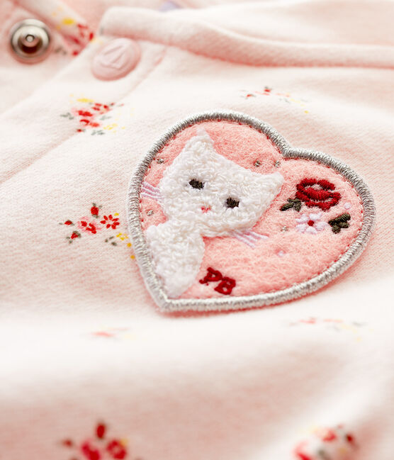Teddy fantasia in molleton bebè femmina rosa FLEUR/bianco MULTICO