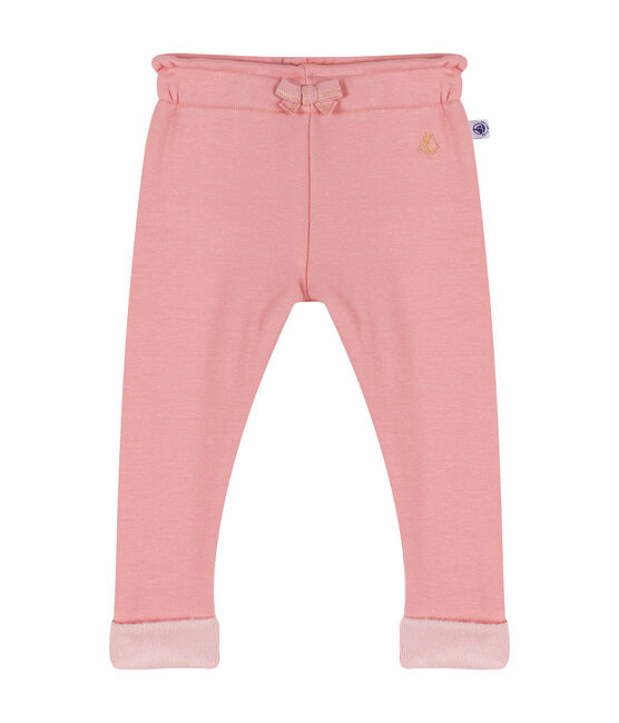 Pantalone bebè femmina in maglia di velluto rosa CHARME CN