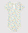 Body con collo collerette a fiori in cotone bebè bianco MARSHMALLOW/bianco MULTICO