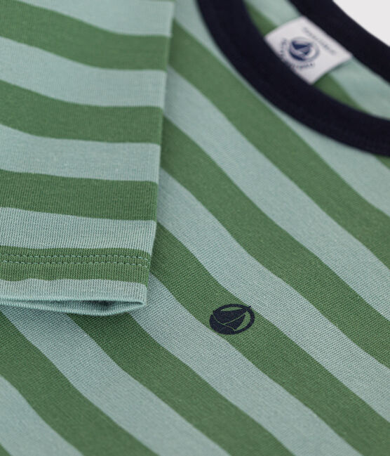 T-shirt a maniche lunghe in jersey sottile bambino verde PALMERAIE/ PAUL