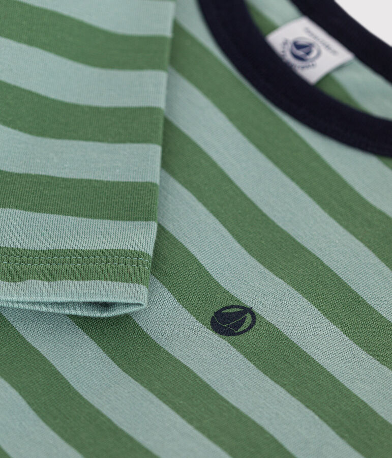 T-shirt a maniche lunghe in jersey sottile bambino verde/verde