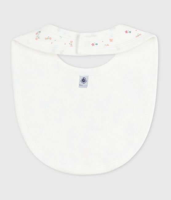 Bavaglino nascita in cotone con stampa a fiori bianco MARSHMALLOW/bianco MULTICO