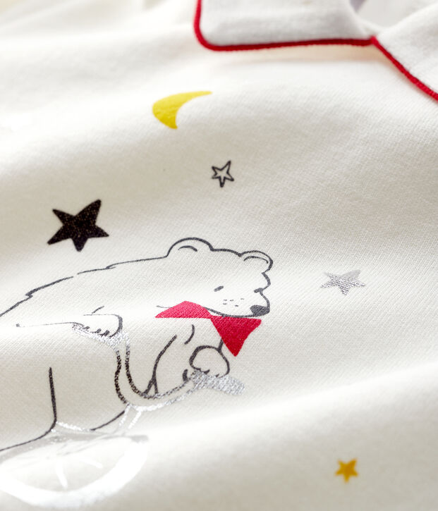 T-shirt con colletto a polo beb&egrave; maschio bianco