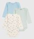 Set di body a maniche lunghe in cotone con stampa di pinguini neonato