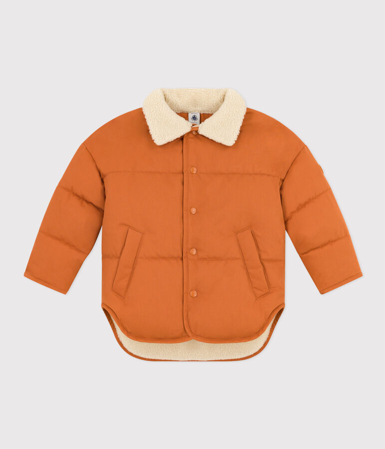 Giacca corta foderata in sherpa bambino unisex\t marrone