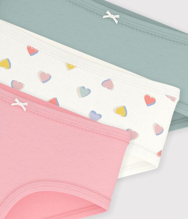 Set di slip a vita alta in cotone a cuori bambino multicolore