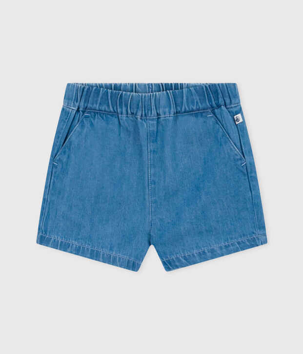 Shorts in denim leggero per beb&egrave; blu