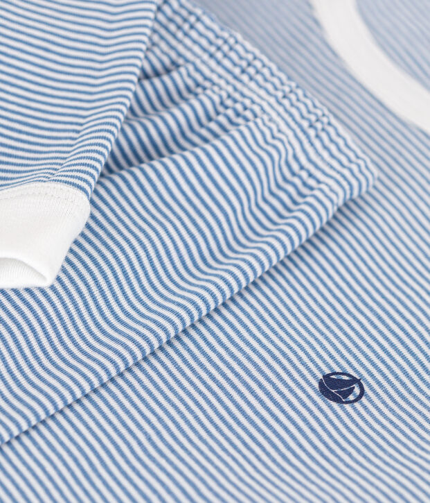 Pigiama in cotone a righe junior blu/bianco