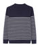 Pull marinaro uomo a riga piazzata blu SMOKING/bianco LAIT