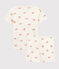 Pigiama corto granchi bambina in cotone bianco MARSHMALLOW/bianco MULTICO