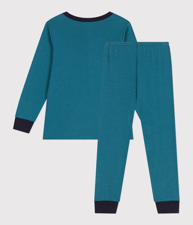 Pigiama a maniche lunghe in cotone con dinosauro bambino verde