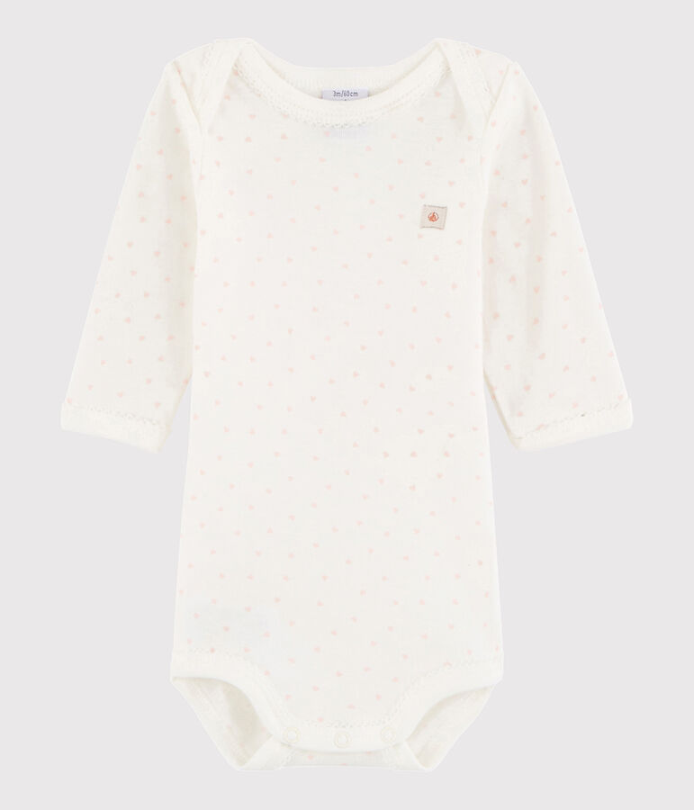 Body manica lunga beb&egrave; femmina bianco/multicolore