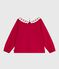 Blusa a maniche lunghe in popeline di cotone con stampa bambina rosso TERKUIT