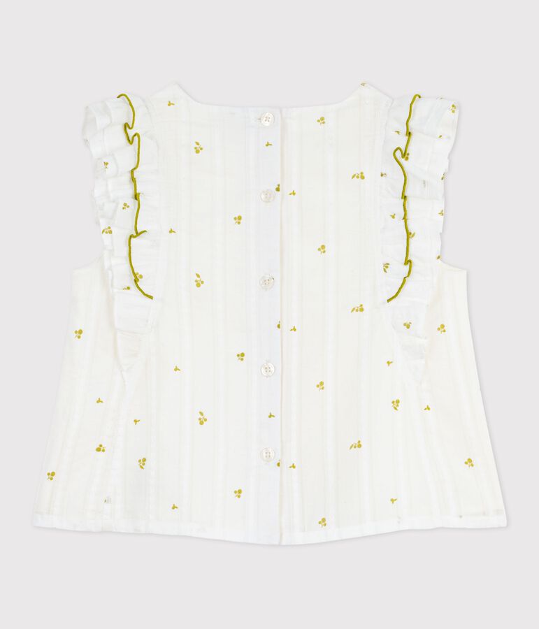 Blusa senza maniche in cotone con stampa a fiori bambina verde/verde