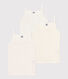 Confezione da 3 canottiere bambina con spalline in cotone a cuoricini 