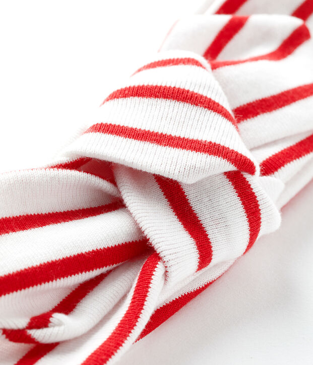 Fascia beb&egrave; femmina a righe bianco/rosso