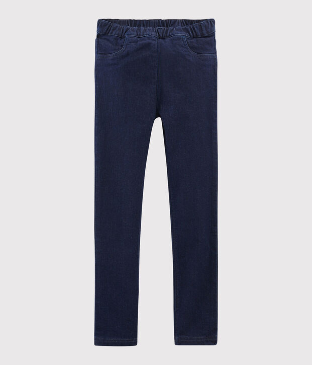 Pantaloni slim in denim bambina blu