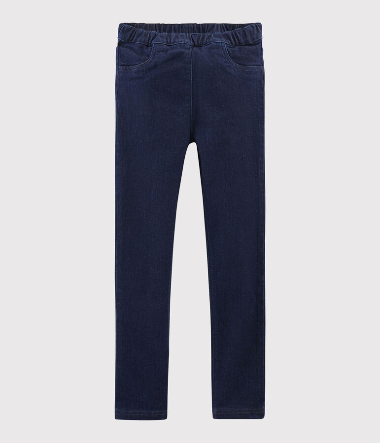 Pantaloni slim in denim bambina blu