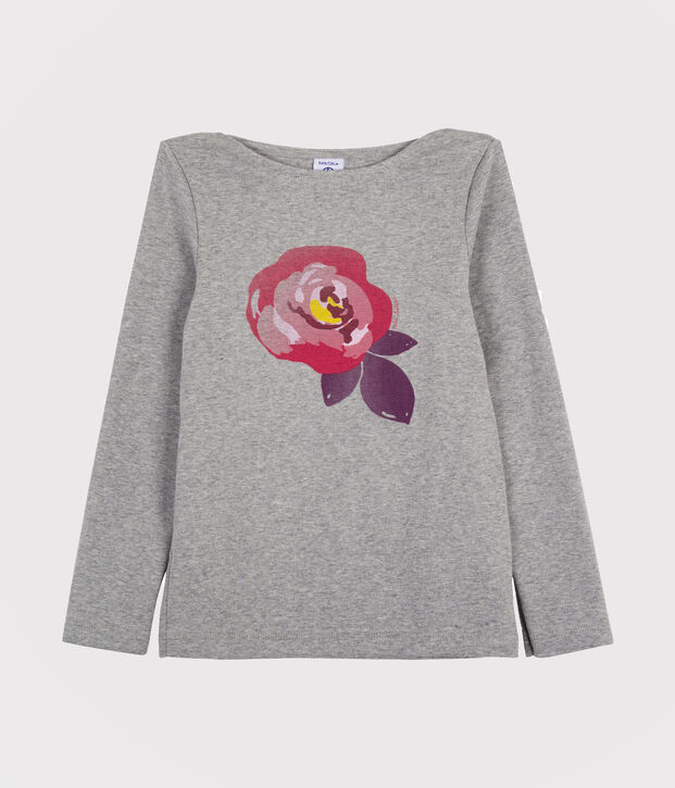 T-shirt serigrafata bambina grigio