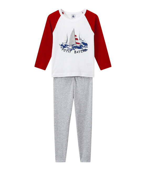 Pigiama per bambino stampato grigio POUSSIERE/bianco MULTICO